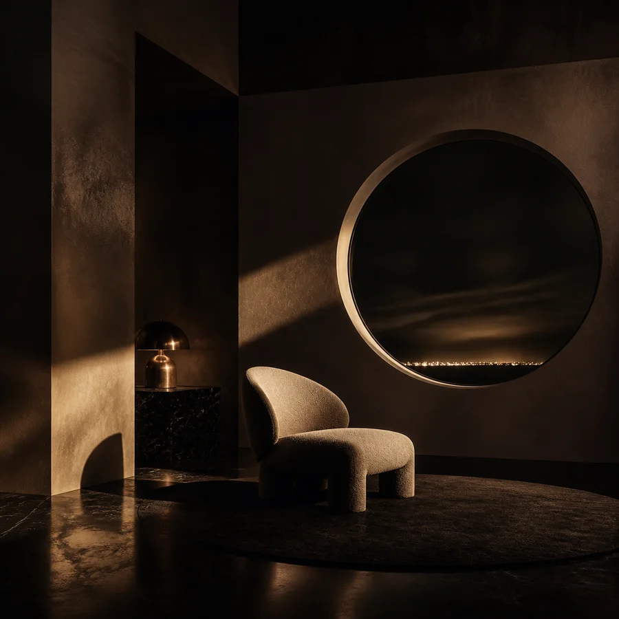 Warm late night interior artwork for After Hours